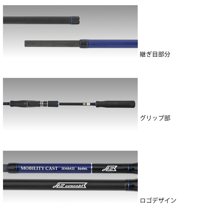 H.B コンセプト MOBILITY CAST SEABASS 864ML(モバイルロッド) H.B