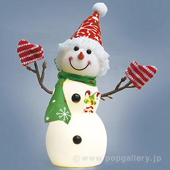 フロッキースノーマン（緑マフラー）: 季節装飾・造花｜販促物・販促