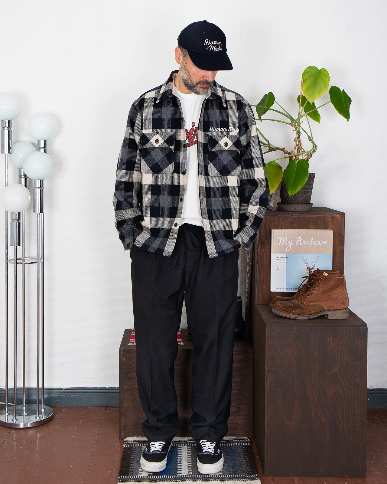 Human Made Wool Check Shirt Jacket, Black – Pancho And Lefty