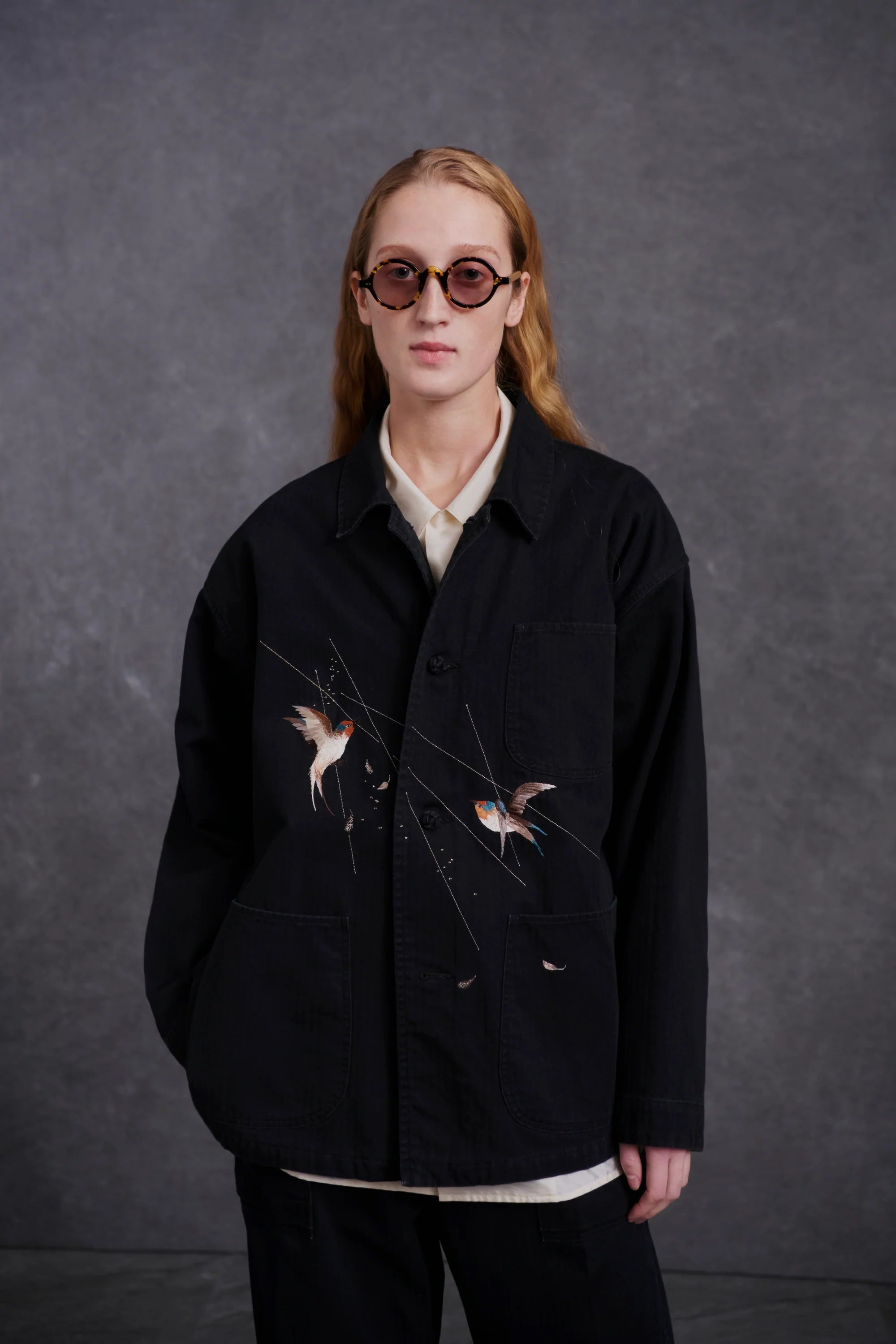 ○OLD JOE - PATINA HERRINGBONE SOUVENIR JACKET - ONYX – PHAETON