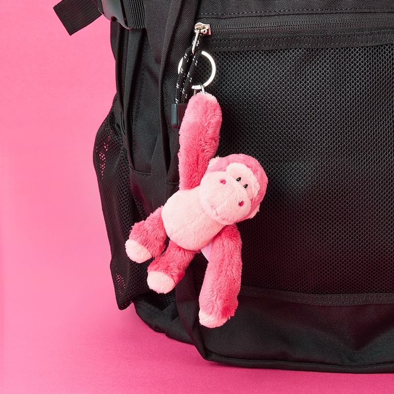 ニキ NICI ぬいぐるみキーリング グリッターハート ゴリラ ピンク