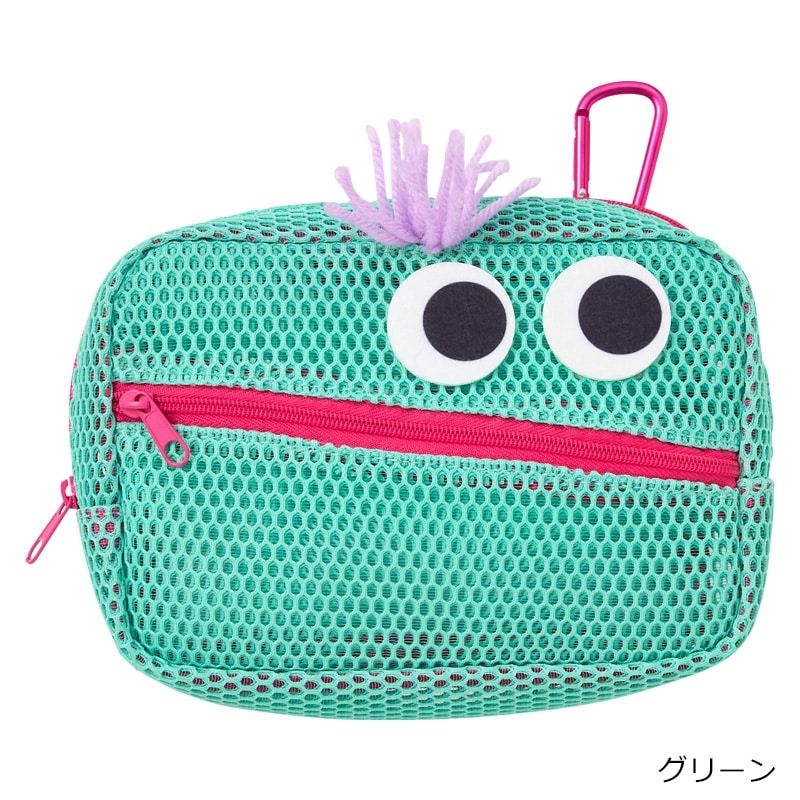 MONSTER モンスター スクエアメッシュポーチ(グリーン): 通常| プラザ