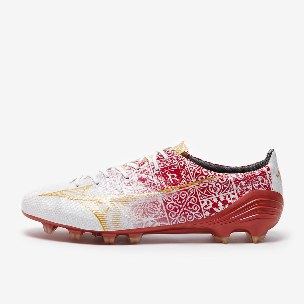 Mizuno Alpha x SR4 Made in Japan Firm Ground - White/Red - Adult Boots