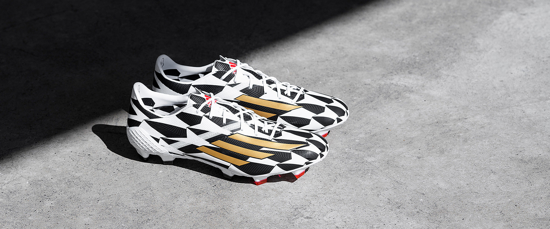 adidas F50 Adizero IV FG - White/Gold Metallic/Scarlet - Mens Boots