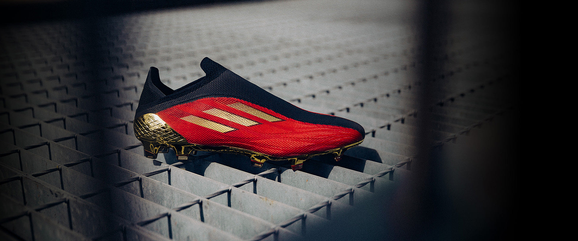 adidas X Speedflow+ FG - Vivid Red/Gold Metallic/Core Black - Mens