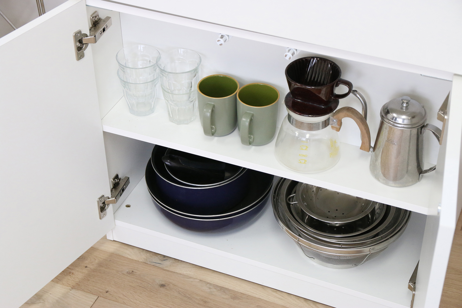 ホワイトミニマルキッチン W1200×D550 | KB-KC013-02-G183 | キッチン