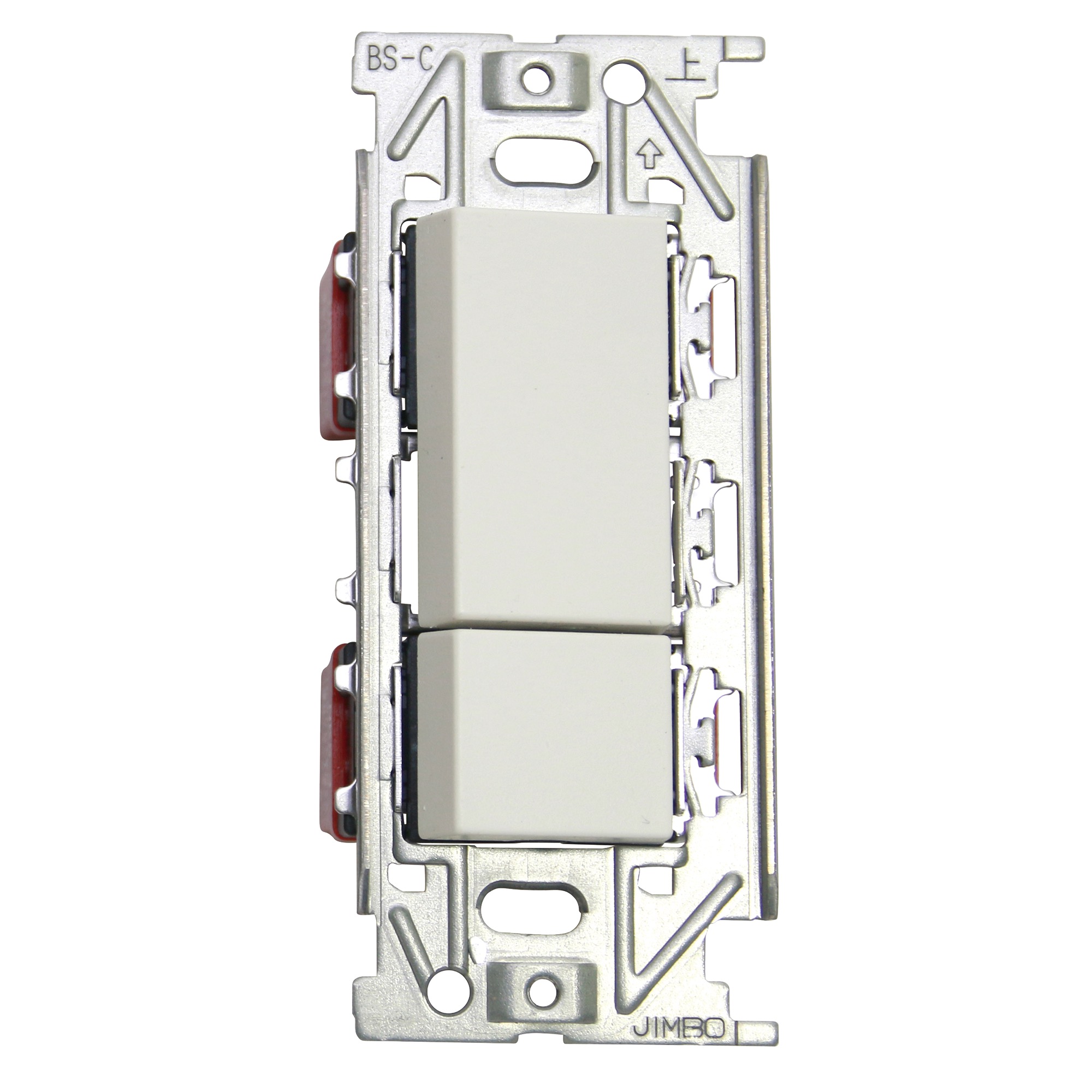 メタルスイッチプレート ダブル 片切/3路対応 (WH) | LT-PS009-OP04