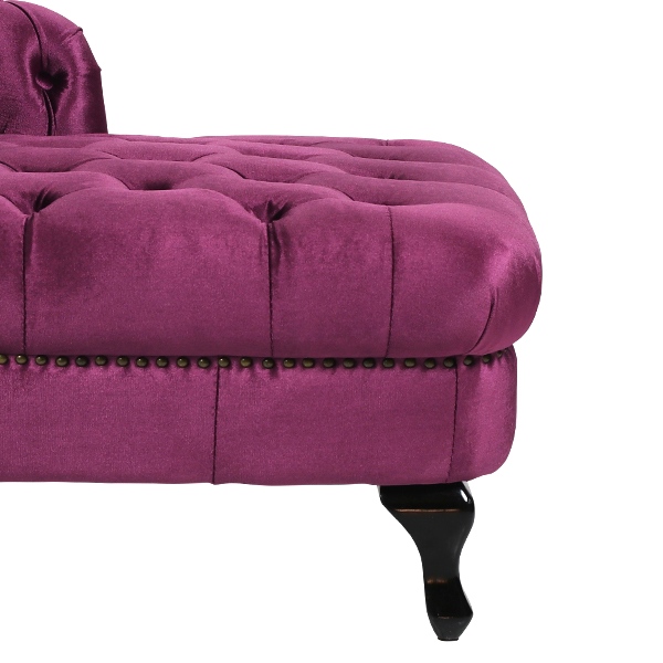 ロイヤルパープルベルベットチェスターフィールドカウチソファ VINCENT