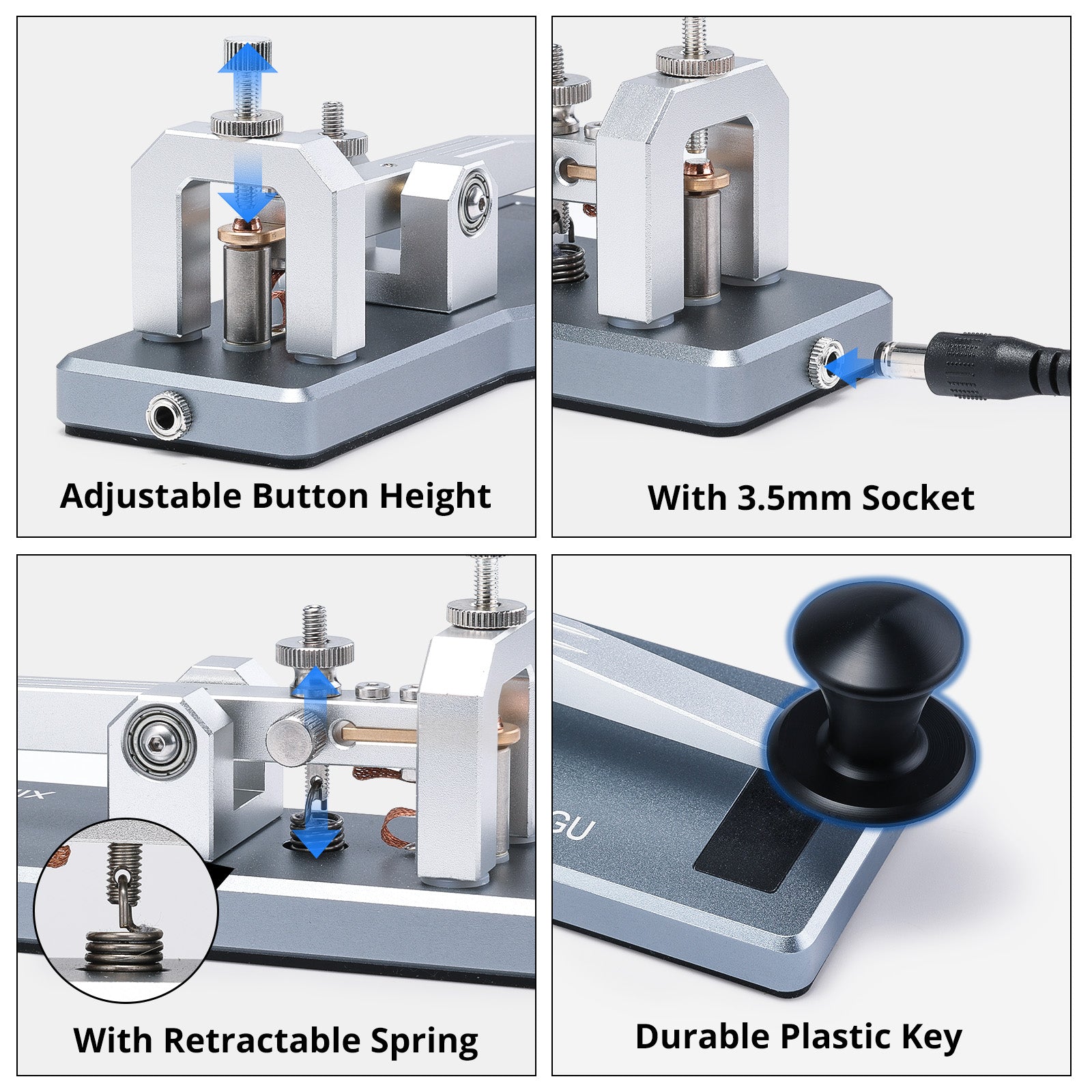 Xiegu VK-5 Mini CW Straight Key | Morse Code Key | 3.5mm Jack