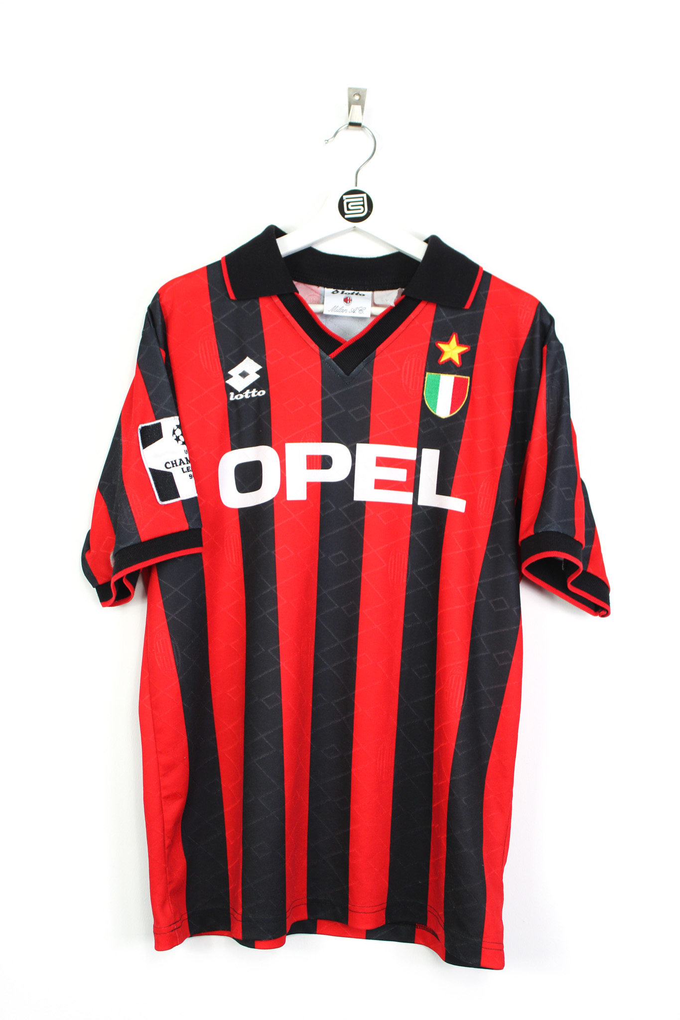 1994-95 AC Milan *CHAMPIONS LEAGUE* home jersey - L • RB - Classic