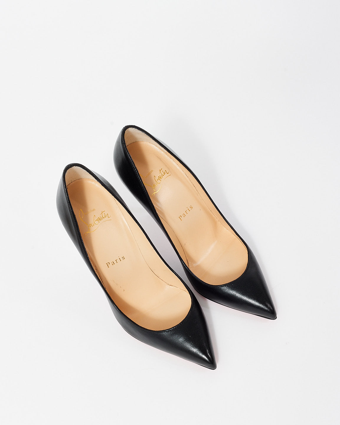 Buy Christian Louboutin Black Leather Pigalle Follies 100MM Pumps