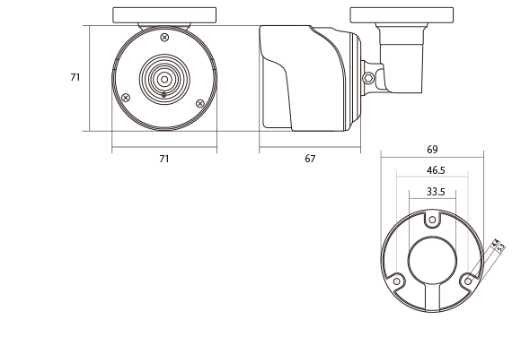 販売終了】AHD 265万画素防犯カメラ 屋外防滴 小型赤外線カメラ WTW