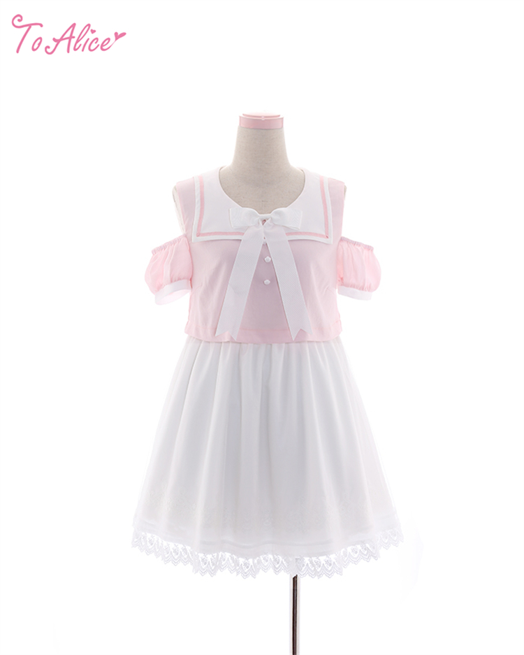 ToAlice】C1938オープンショルダーうさみみセーラーワンピース【50