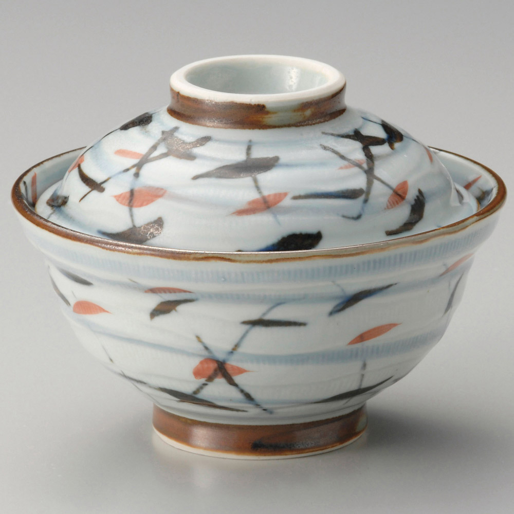 ヒワ釉二色笹蓋丼 オ357-128 | 蓋丼 | 和陶単品 | 業務用食器卸