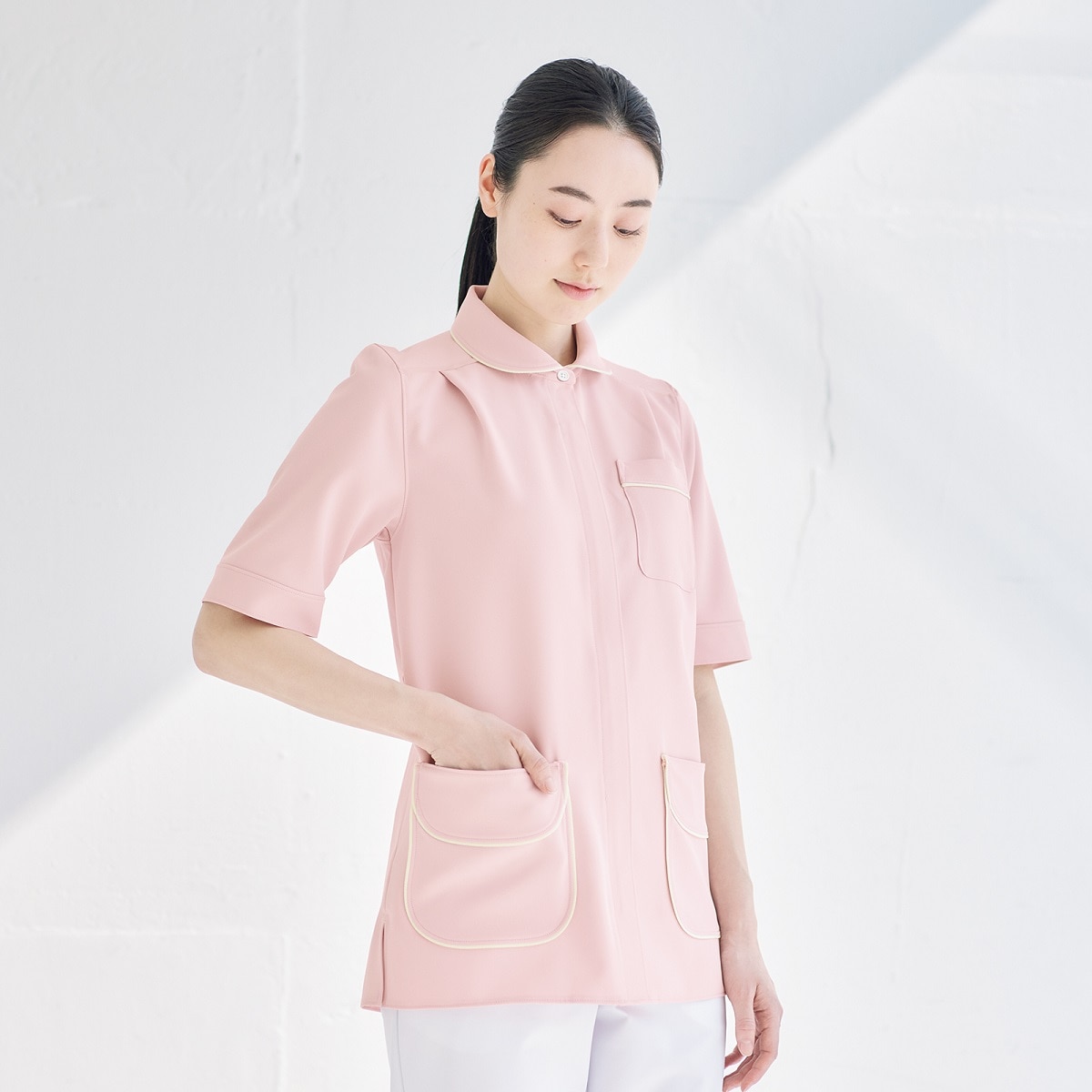 品番： 4P71001 】 レディース チュニック 看護師用 制電 ストレッチ