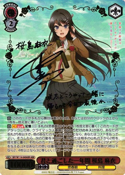 君と過ごした一年間 桜島 麻衣[サイン付]【ヴァイスシュヴァルツトレカ