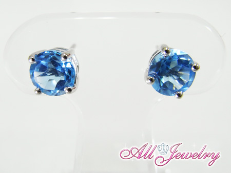 天然 スイスブルートパーズ・6mm一粒 ピアス （Swiss Topaz Pierce