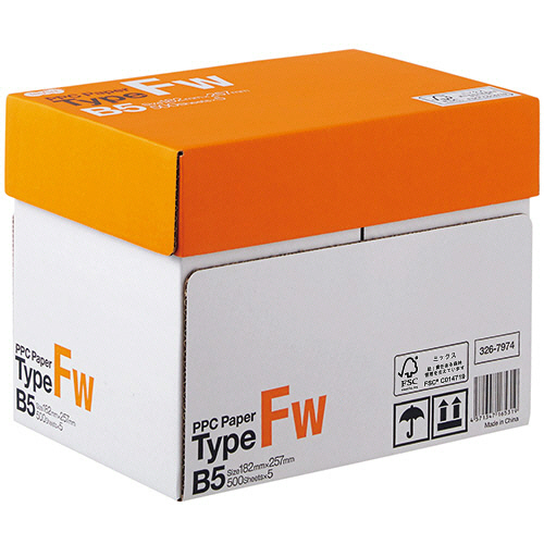 たのめーる】TANOSEE PPC Paper Type FW B5 1箱(2500枚:500枚×5冊)の通販