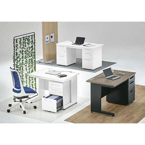 たのめーる】エランサ オフィスデスク 両袖机 幅1400×奥行700×高さ