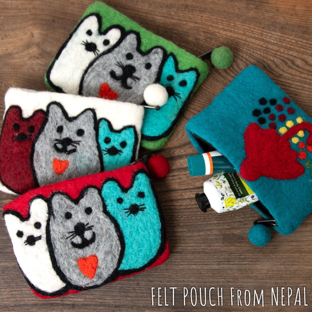 フェルト ポーチ フェルトのスクエアポーチ 小銭いれ 財布 小物入れ