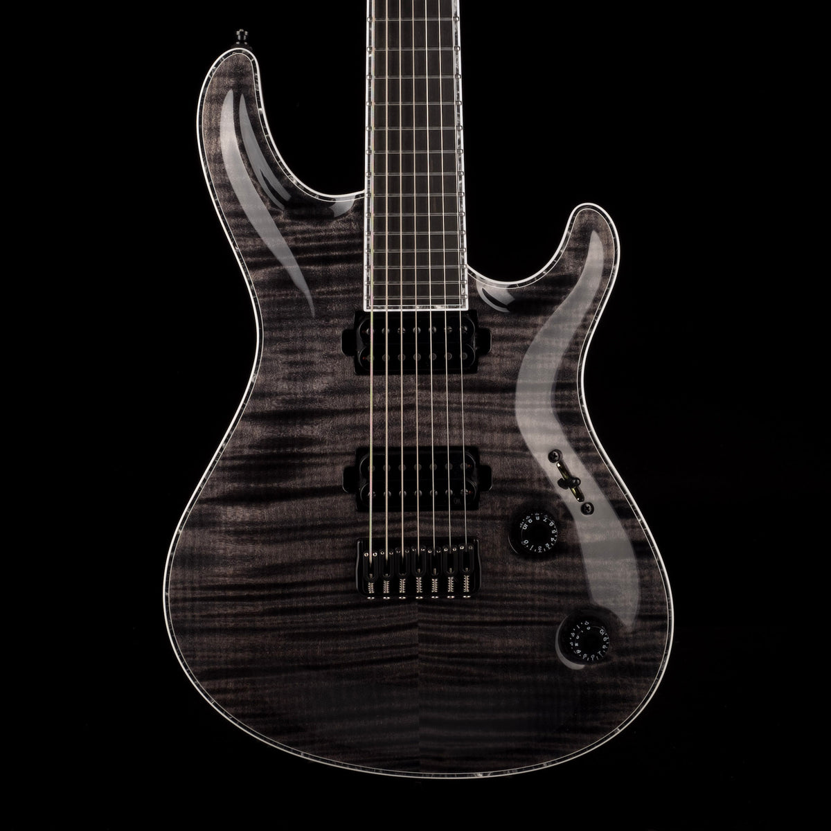 Mayones Regius Core 7 String Flame Top Trans Graphite Gloss Finish