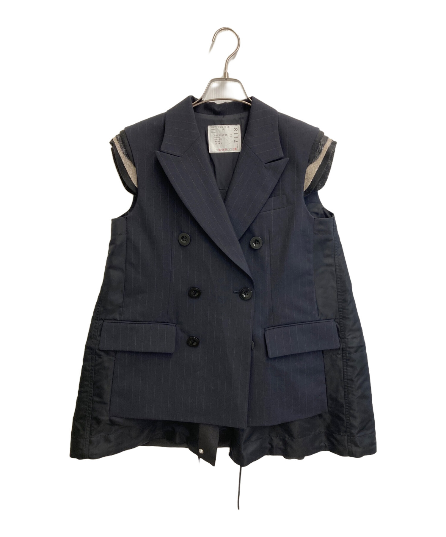 中古・古着通販】sacai (サカイ) チョークストライプベスト ネイビー