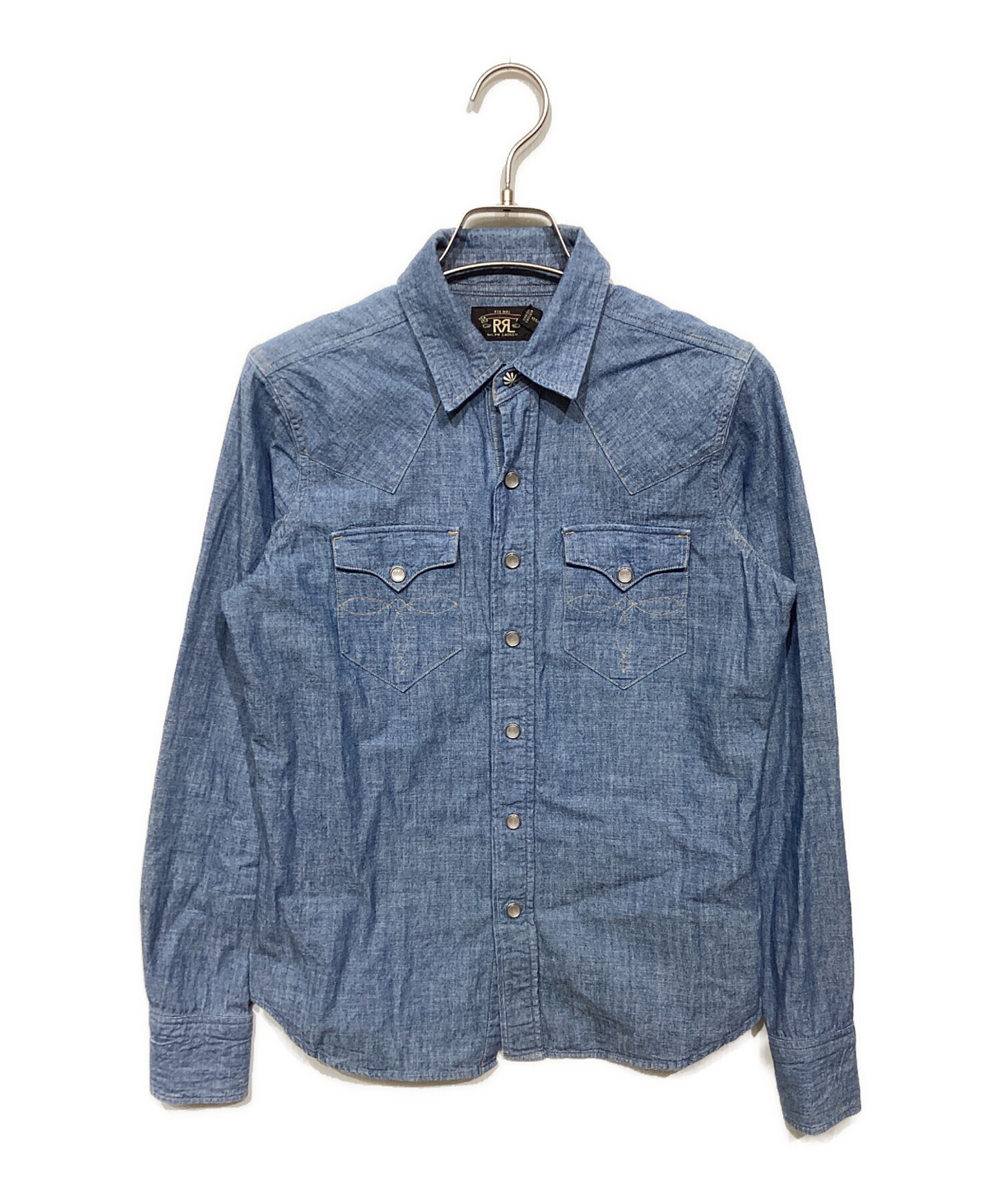 中古・古着通販】RRL (ダブルアールエル) デニムウエスタンシャツ