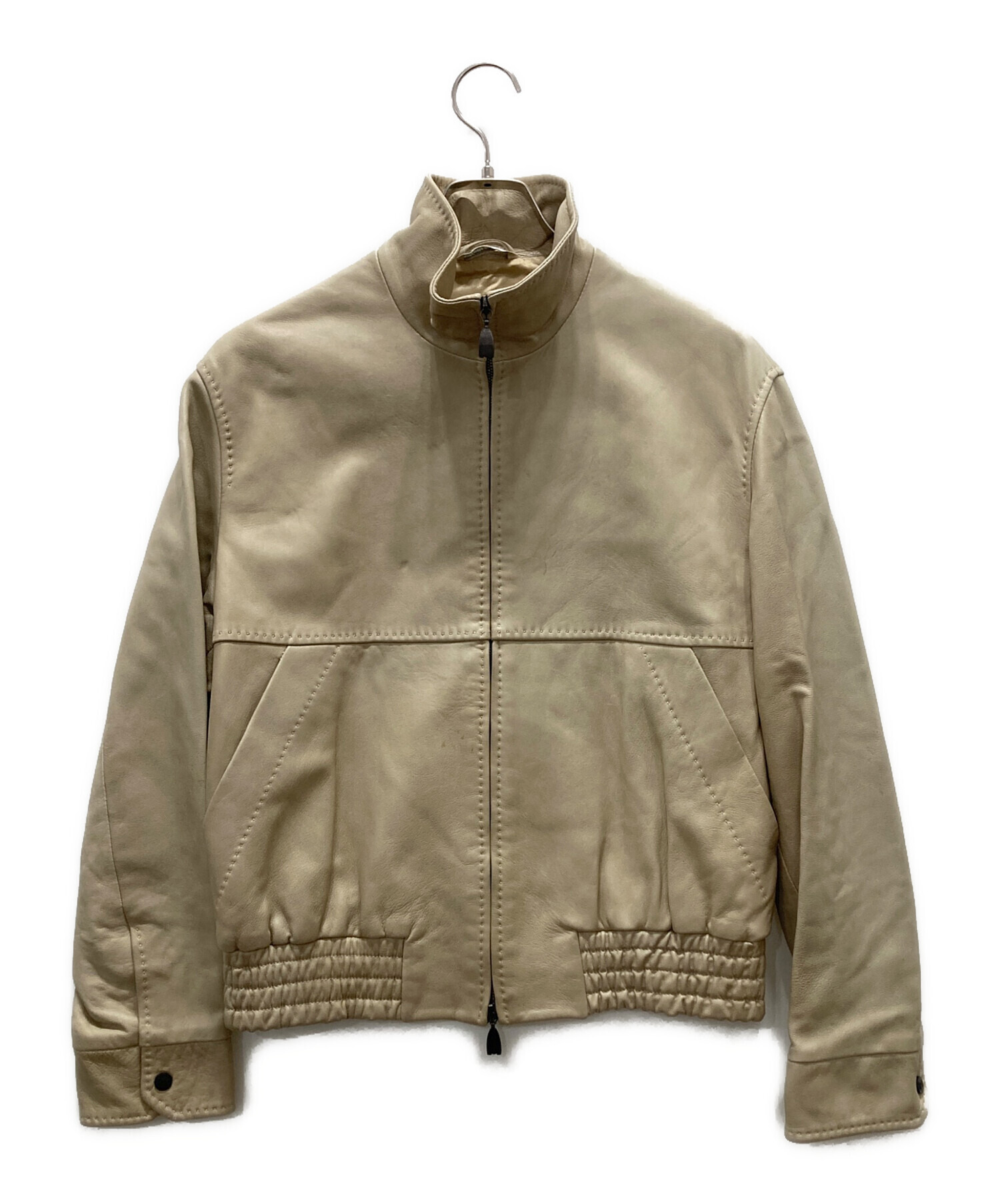 中古・古着通販】MaxMara (マックスマーラ) レザージャケット ベージュ