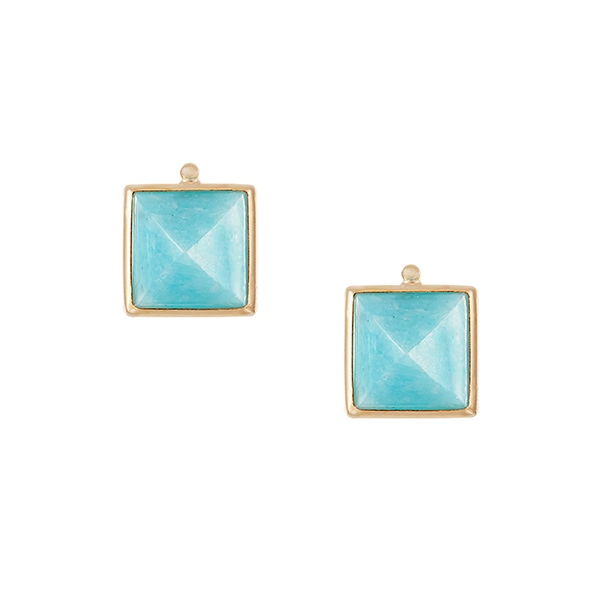 K10イエローゴールドアマゾナイトピアス(RPE639-002)|TSUTSUMI