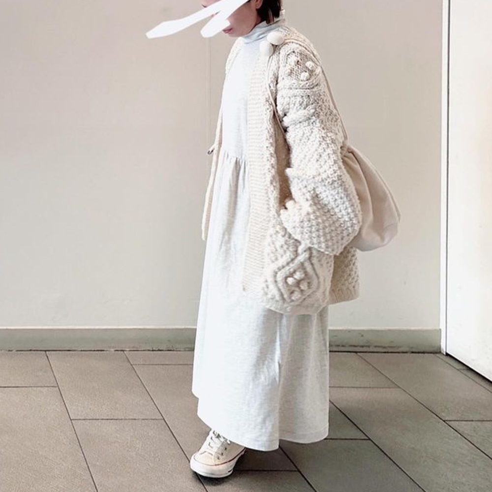 つちふわ】カットソータートルネックワンピース【0699TO-73344】