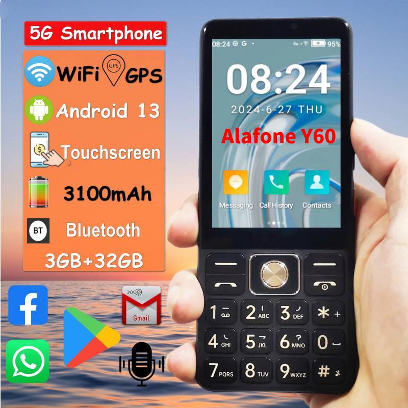 Alafone Y60 5G Network Zello PTT Phone Google play GPS Android 13
