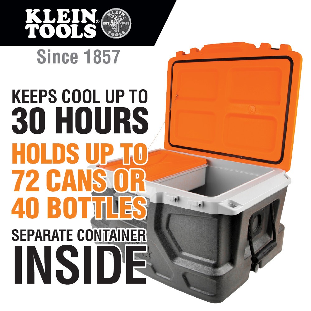 Klein® Tools 55650 | Tradesman Pro™ Tough Box Cooler, 48-Quart