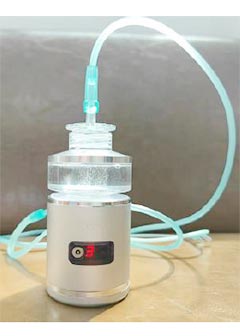 水素ガス発生量 毎分8～12ml。小型純水素ガス吸入器 アリビオ