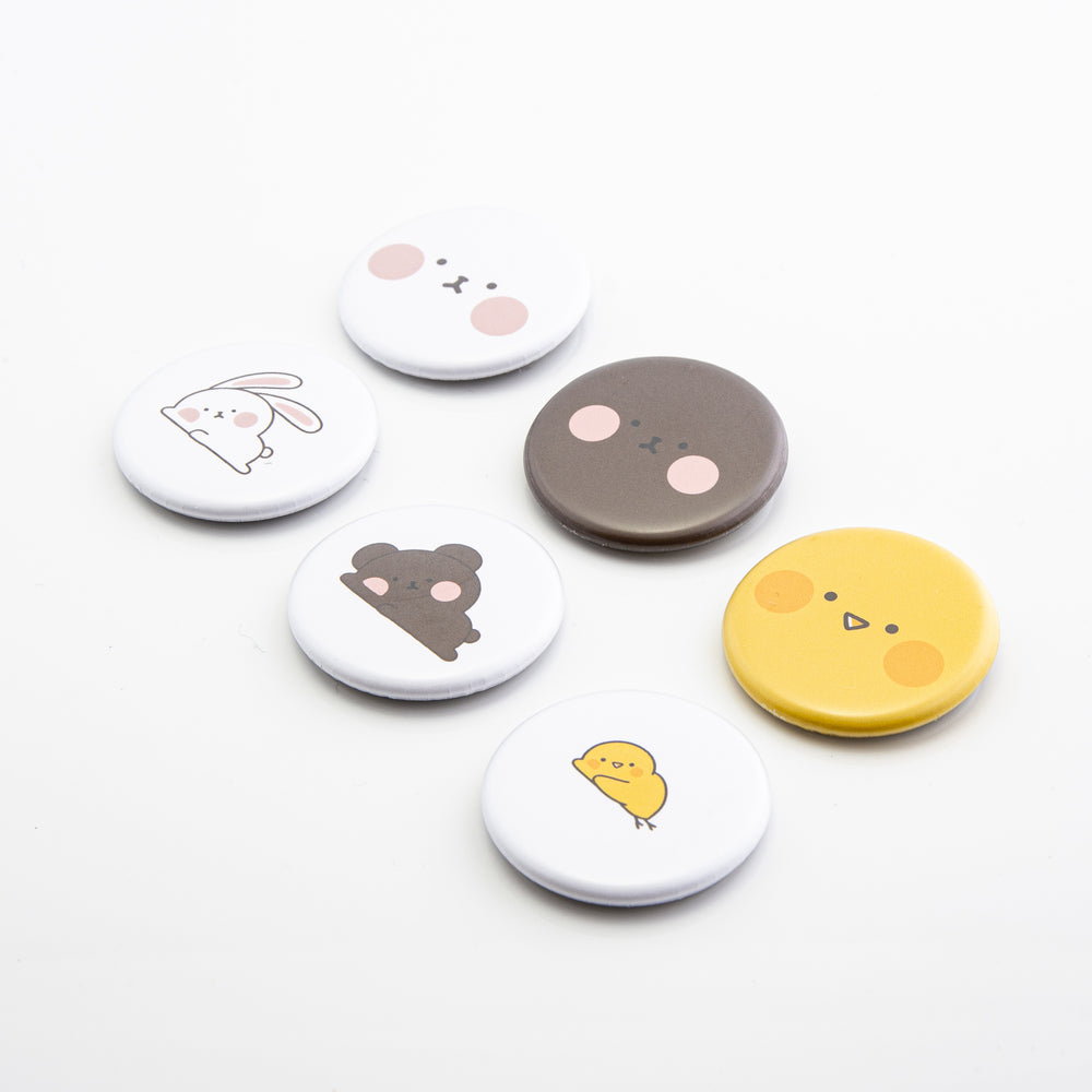 ひよこのミニミニ缶バッジ（お顔アップver.）
