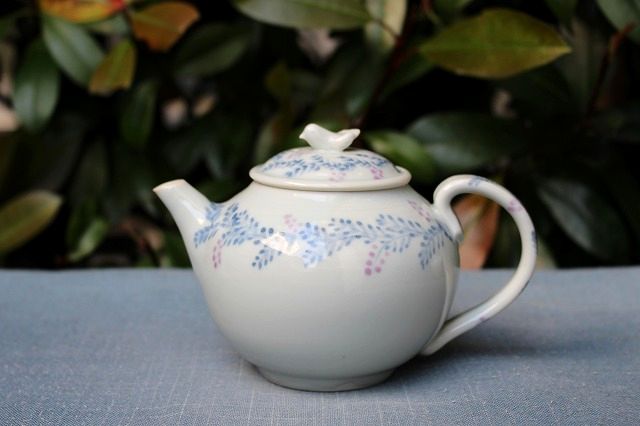 滋賀県大津市で作陶されている稲村真耶さんの染付ポットJ うつわ家膳