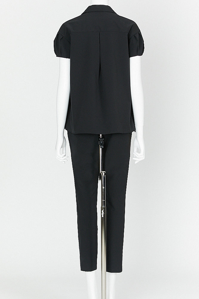 ショートスリーブサイドラッフルブラウス – YOKO CHAN