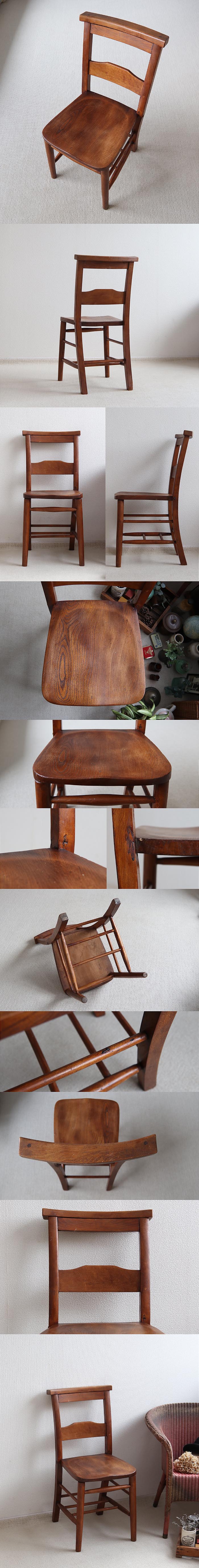 イギリス アンティーク チャーチチェア 教会椅子 木製 カントリー 家具