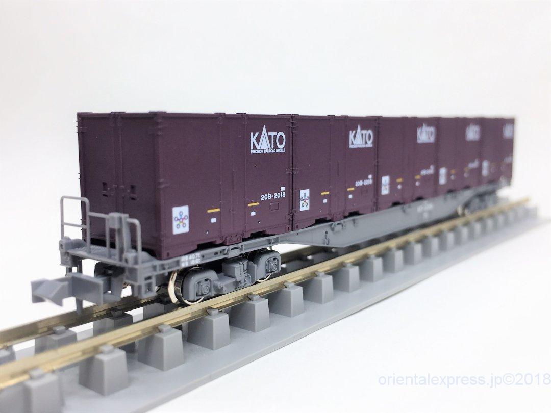 コキ107-2018（テールライト付）KATOコンテナ積載の入線です。8075-9