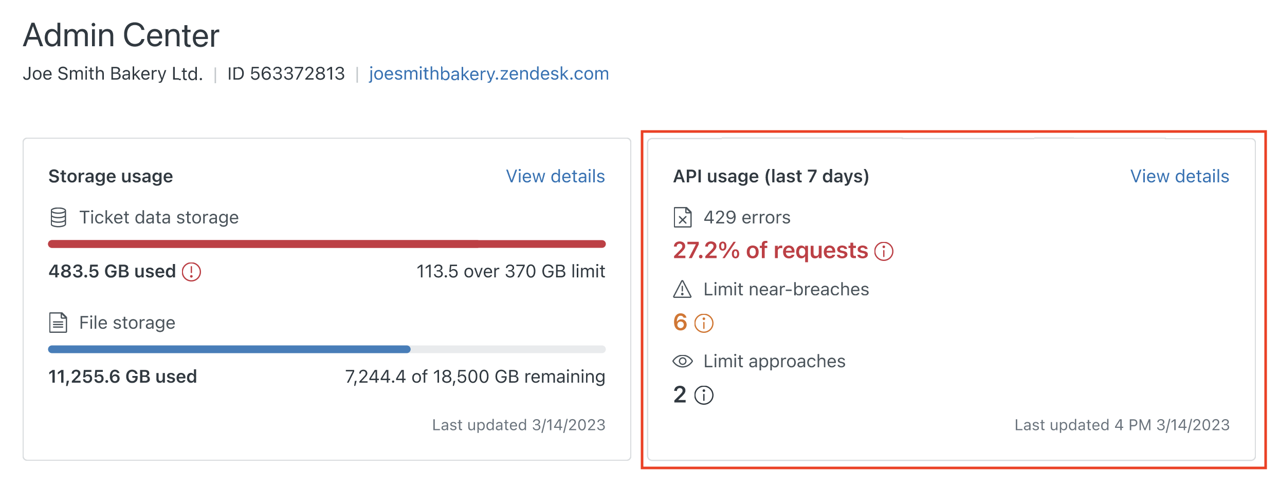 ZendeskアカウントでのAPIの使用状況の管理 – Zendeskヘルプ