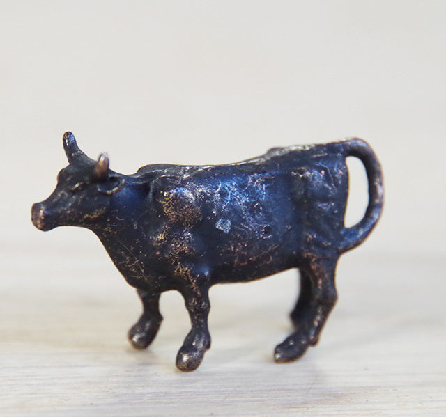 ミニチュア 添配 フィギュア 盆景 牛 （ うし ） 銅製 zengarden