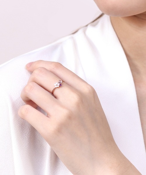 BLOOM（ブルーム） 指輪 リング 4月誕生花 K10 ピンクゴールド サクラ