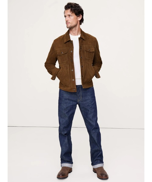 コート ジャケット スエードレザー トラッカージャケット メンズ