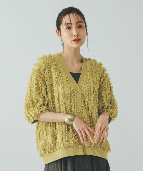 GLOBAL WORK（グローバルワーク） カーディガン ジャガードフリンジ