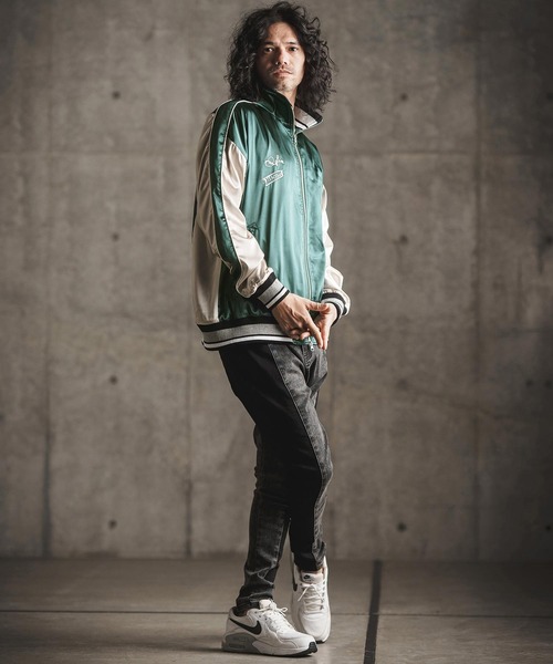 GLIMCLAP スカジャン mj9734- Stand collar souvenir jacket