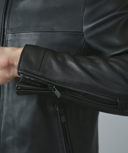 5351 POUR LES HOMMES 革ジャン ライダース ラムレザーシングル