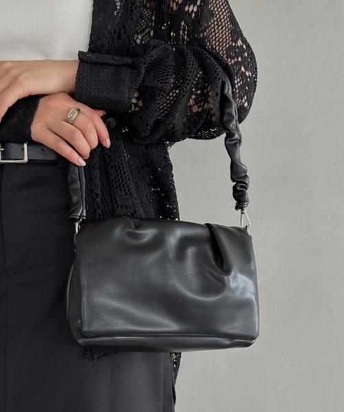 ショルダーバッグ バッグ 2WAY PUフラップバッグ レディース