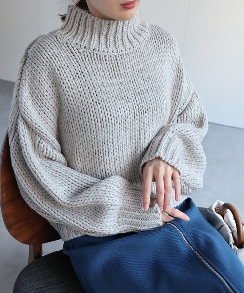 sakishimatokyo ニット セーター ロービングハイネック クロップド丈