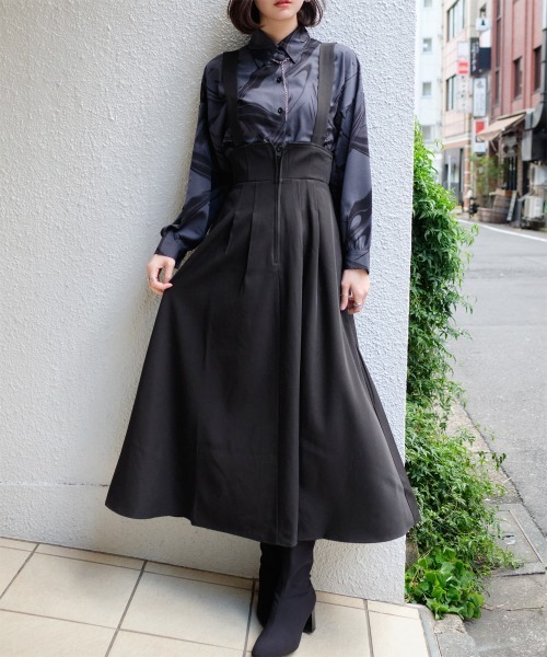 ジャンパースカート フロントジップハイウエストジャンスカ : ZOZOTOWN