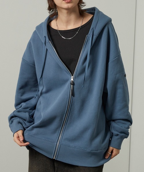 パーカー 「Alfred Alex」Rubber Logo Zip Hoodie/ラバーロゴ