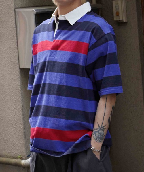 NO NEED（ノーニード） ポロシャツ USAコットンボーダーラガー